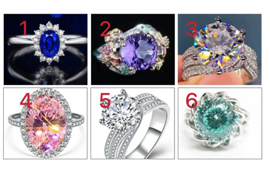 [AIYO]# Pure White Diamond Ring (all 25 Free Delivery) [buy One Get Three Free: Earrings, Ring Box, Cloth]